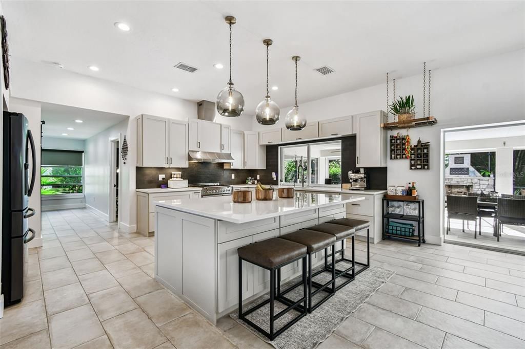 Interior, Kitchen, Pendant Lights, Recessed Lighting, Stainless Steel Appliances