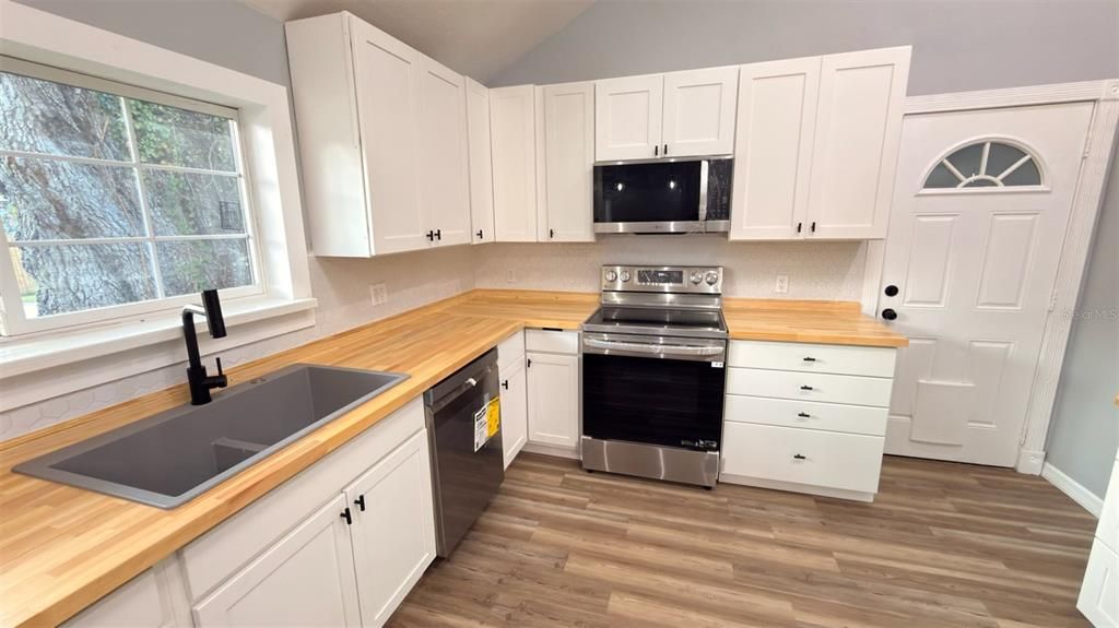 Interior, Kitchen, Stainless Steel Appliances, Wood Texture Flooring