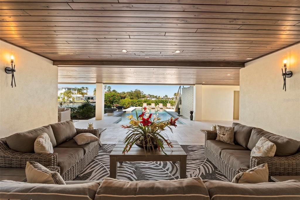 Interior, Living room, Recessed Lighting, Wooden Ceilings