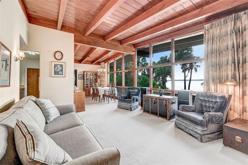 Dining room, Interior, Living room, Wooden Beams, Wooden Ceilings, Wooden Walls