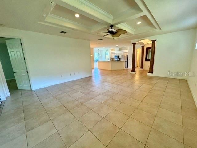 Empty room, Interior, Kitchen, Recessed Lighting