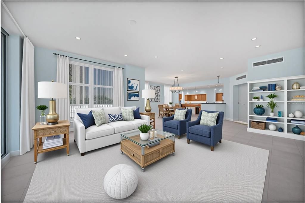 Dining room, Interior, Kitchen, Living room, Pendant Lights, Recessed Lighting