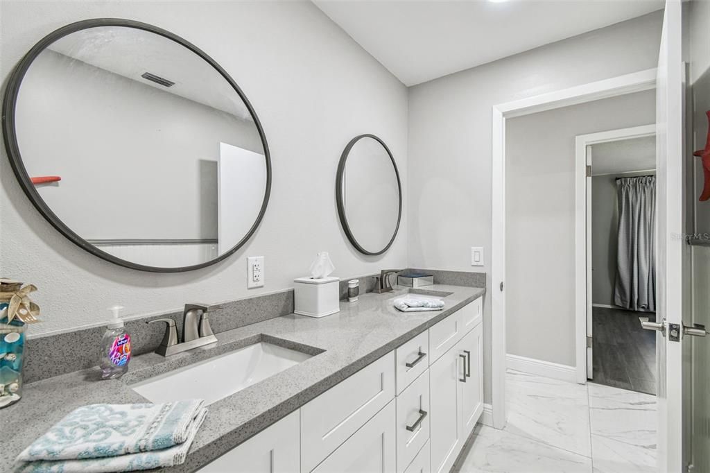 Bathroom, Dual Sink Vanities, Interior, Marble