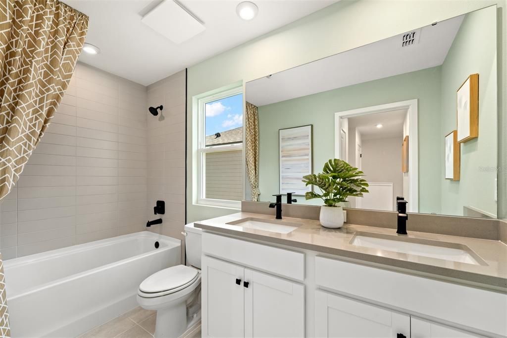 Bathroom, Dual Sink Vanities, Interior, Recessed Lighting
