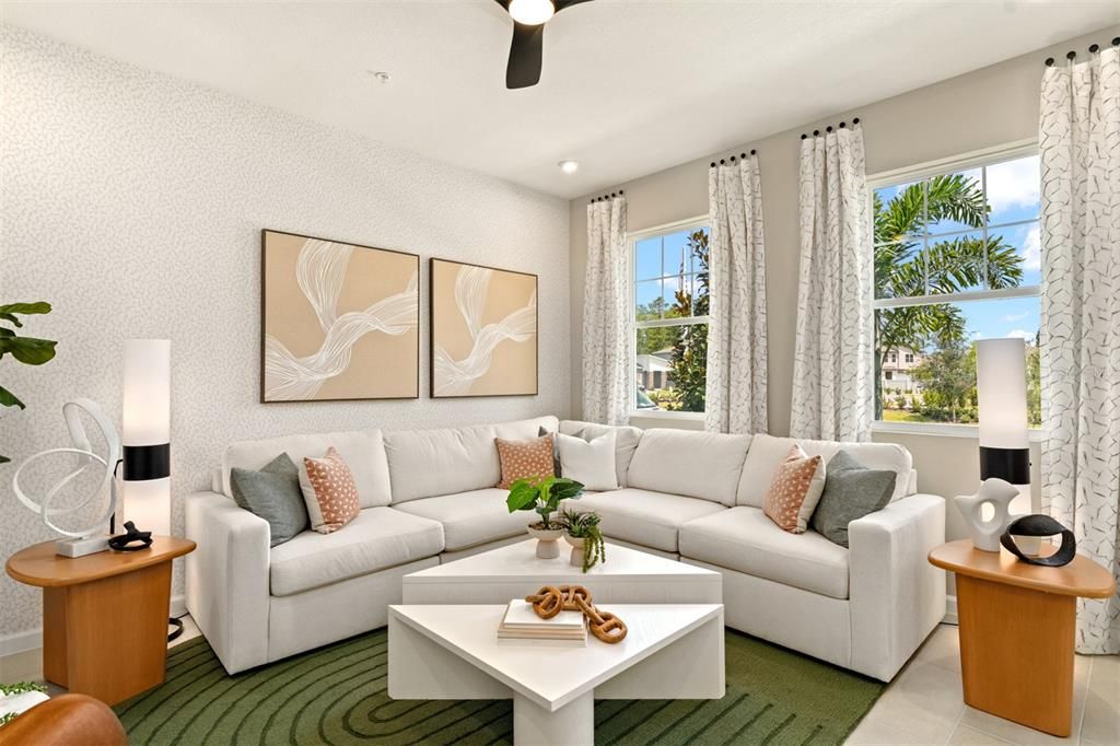 Interior, Living room, Recessed Lighting