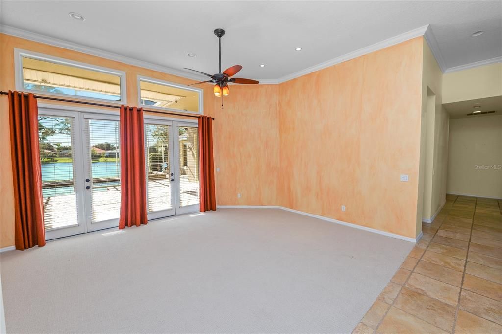 Empty room, Interior, Recessed Lighting, Water