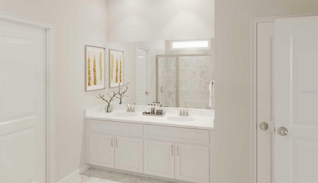 Bathroom, Dual Sink Vanities, Interior, Marble