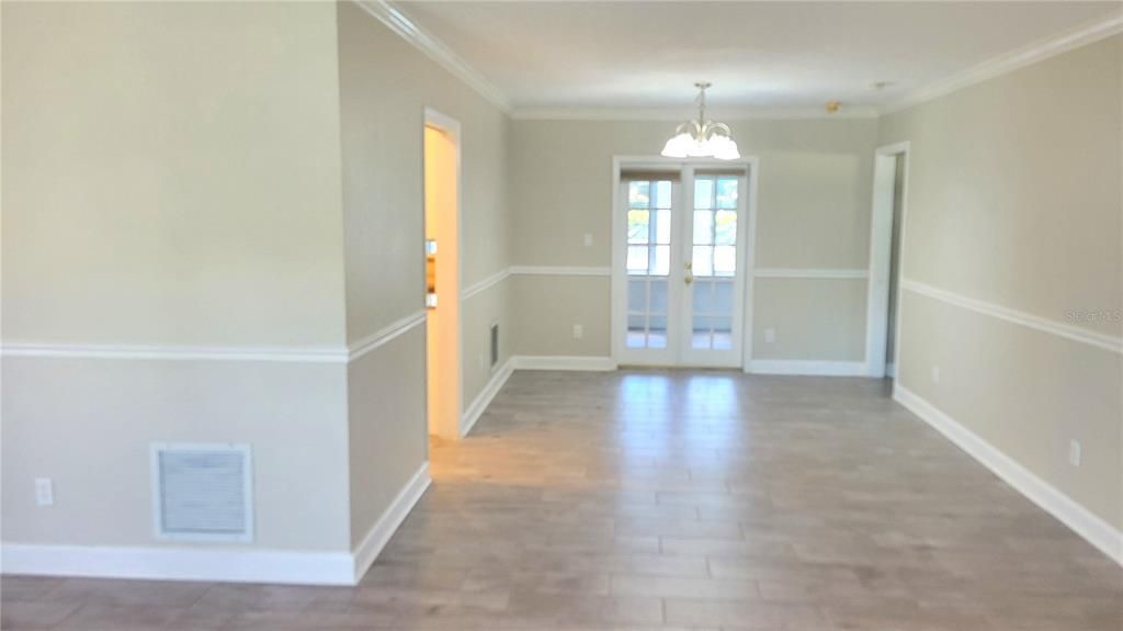Empty room, Interior, Pendant Lights, Wood Texture Flooring