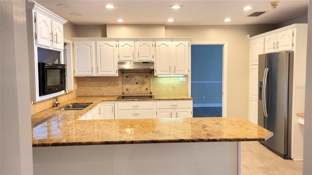 Interior, Kitchen, Recessed Lighting, Wood Texture Flooring