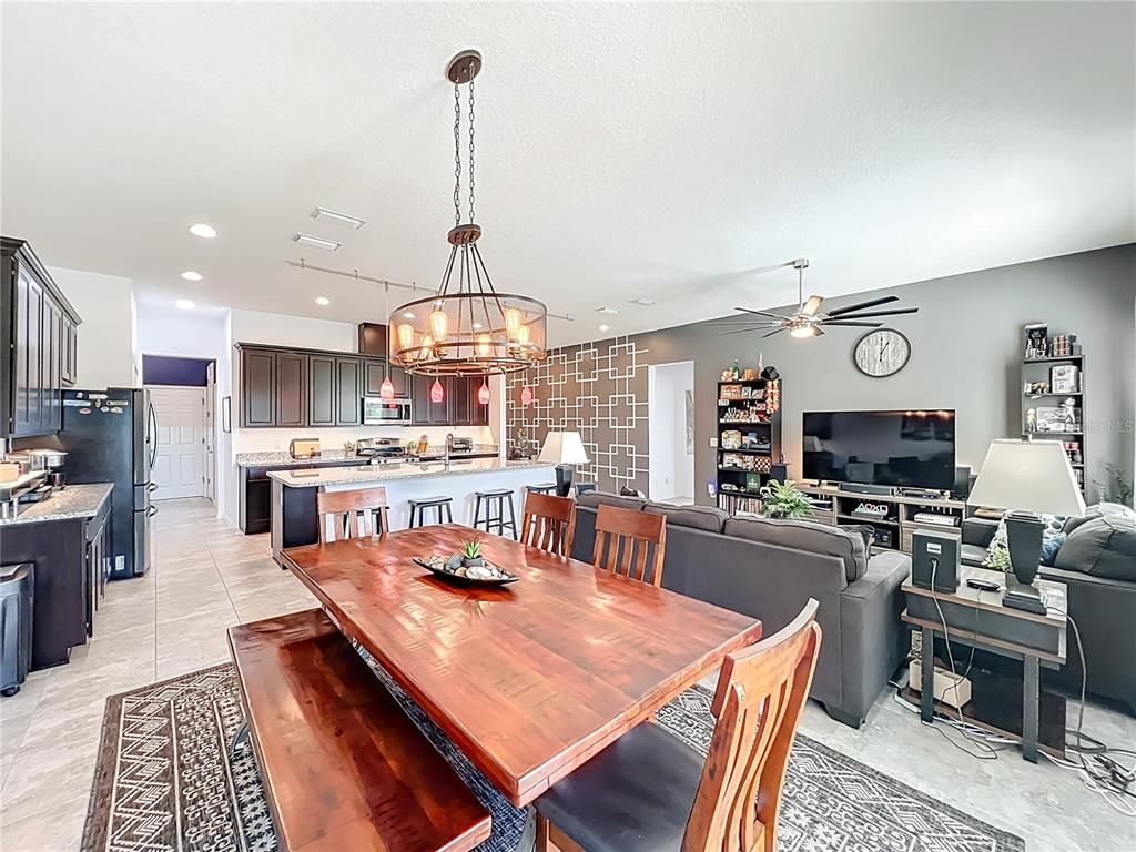 Dining room, Interior, Kitchen, Living room, Pendant Lights, Recessed Lighting