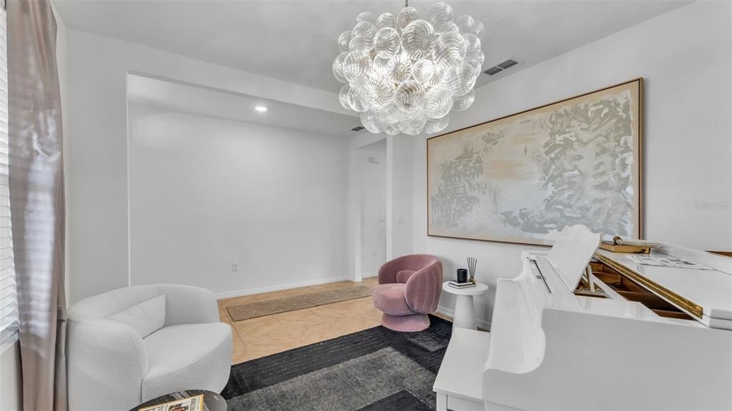 Chandelier, Interior, Marble, Recessed Lighting