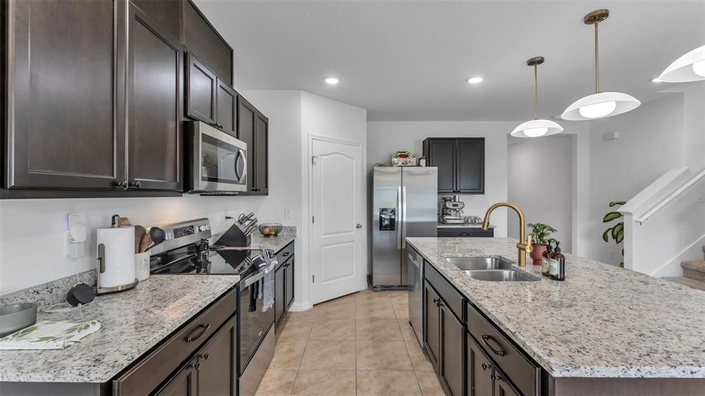 Interior, Kitchen, Pendant Lights, Recessed Lighting, Stainless Steel Appliances