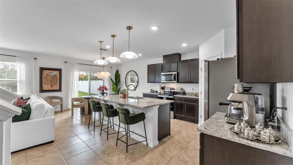 Interior, Kitchen, Pendant Lights, Recessed Lighting, Stainless Steel Appliances