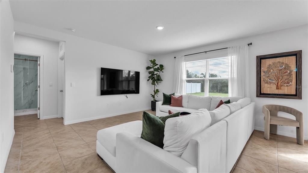 Interior, Living room, Marble Walls, Recessed Lighting