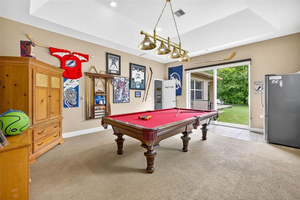 Billiard Table, Chandelier, Game Room, Interior, Pendant Lights, Recessed Lighting