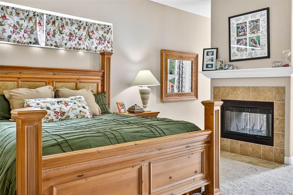 Bedroom, Fireplace, Interior