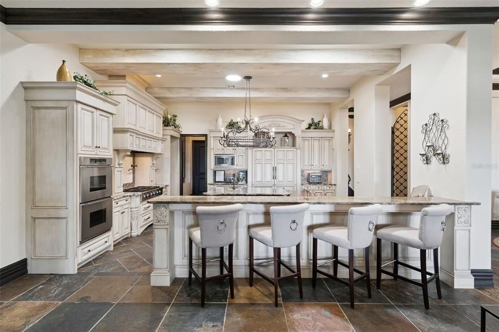 Chandelier, Interior, Kitchen, Recessed Lighting, Stainless Steel Appliances