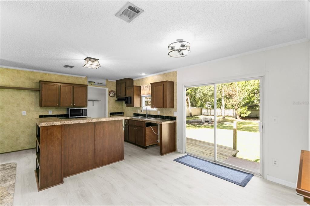 Interior, Kitchen, Stainless Steel Appliances, Wood Texture Flooring