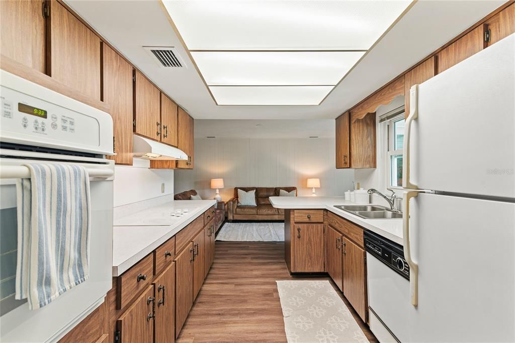 Interior, Kitchen, Wood Texture Flooring