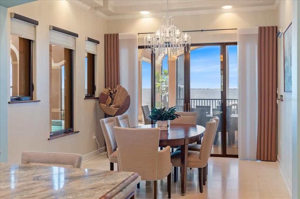 Chandelier, Dining room, Interior, Recessed Lighting, Water