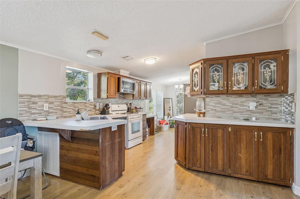 Interior, Kitchen, Wood Texture Flooring