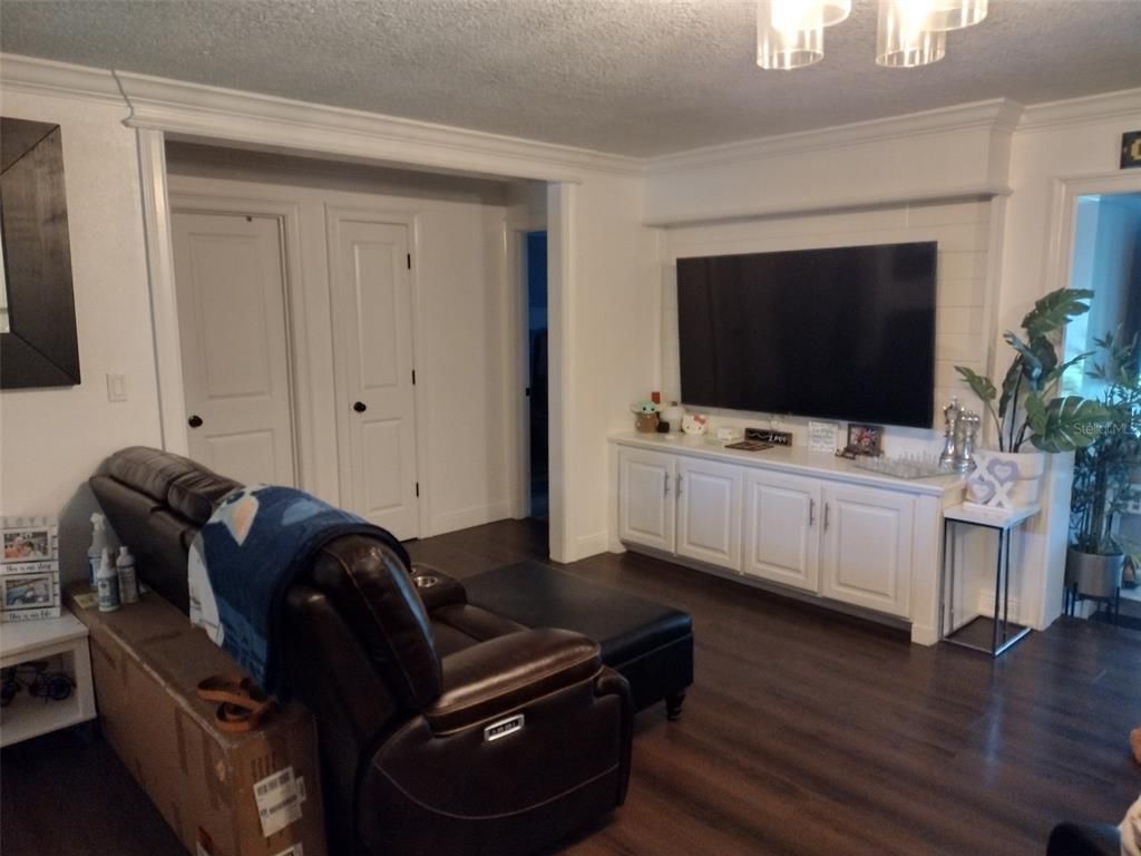 Home Theatre Room, Interior, Living room, Wood Texture Flooring