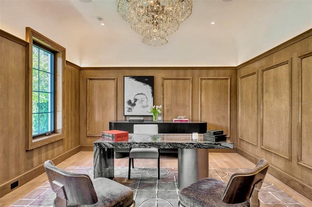 Chandelier, Interior, Recessed Lighting, Wooden Walls