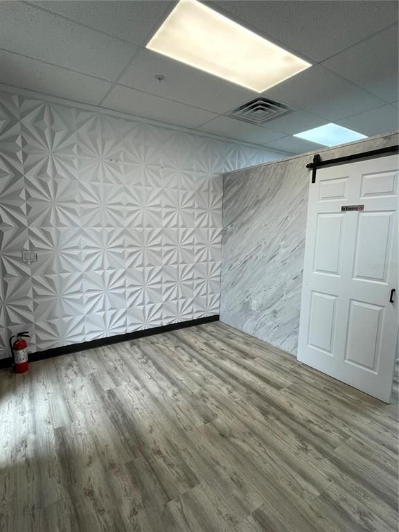 Interior, Marble Walls, Wood Texture Flooring
