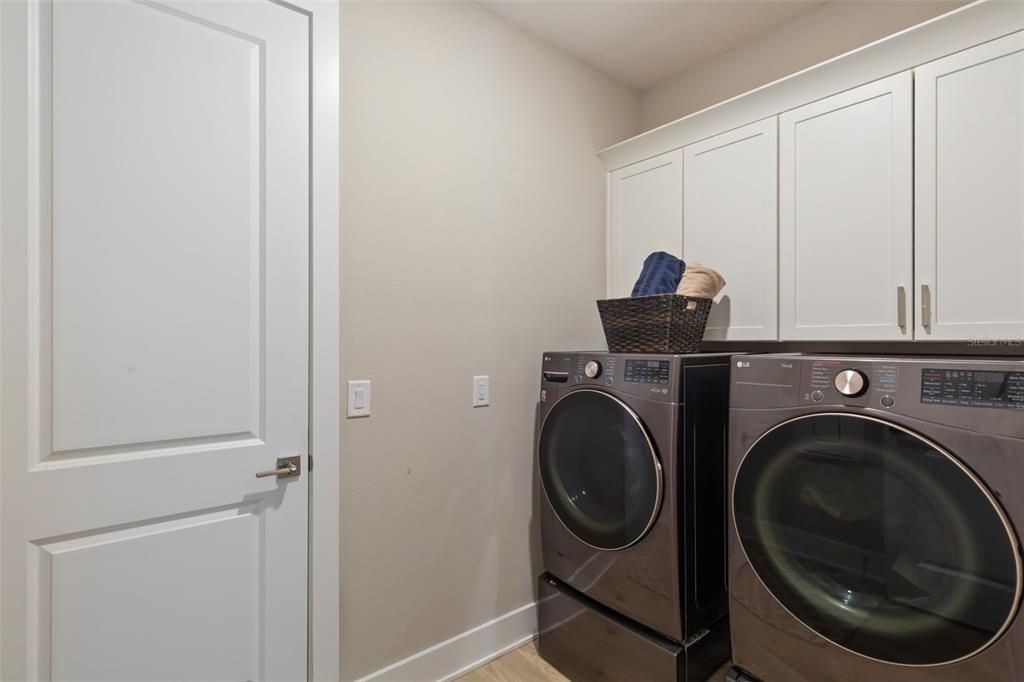 Interior, Washer, Wood Texture Flooring