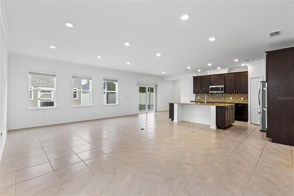 Empty room, Interior, Kitchen, Recessed Lighting