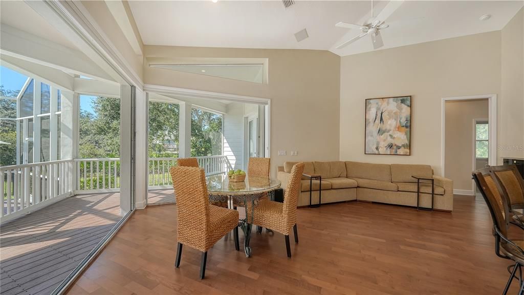 Dining room, Interior, Living room, Sun Room, Wood Texture Flooring