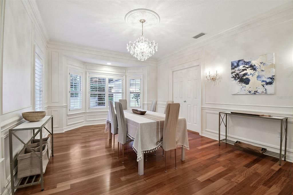 Chandelier, Dining room, Interior, Wood Texture Flooring