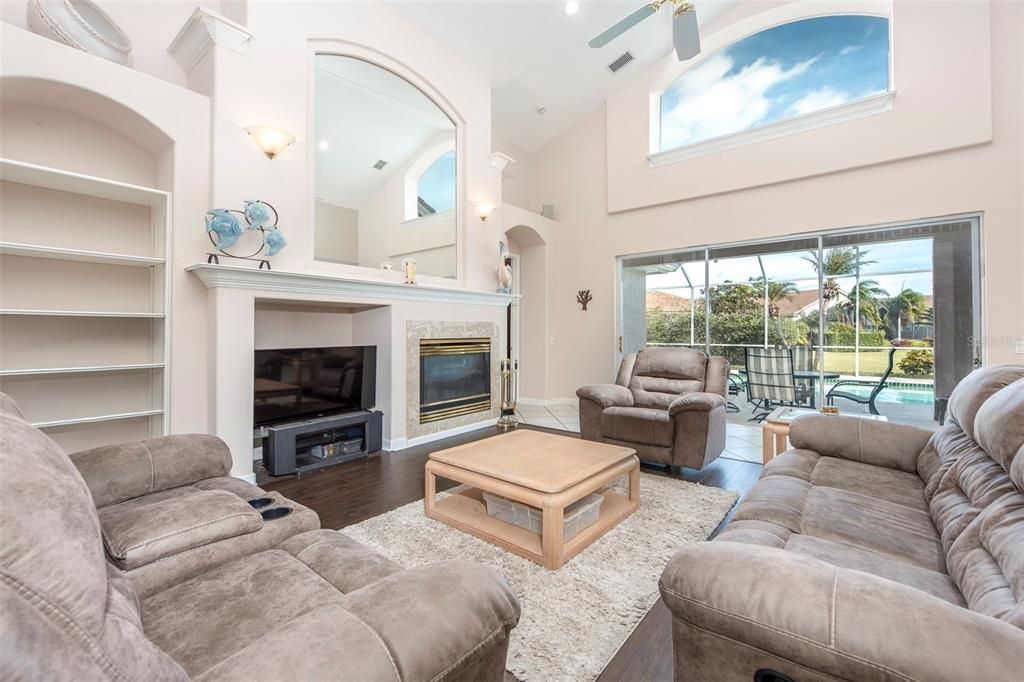 Fireplace, Interior, Living room, Wood Texture Flooring