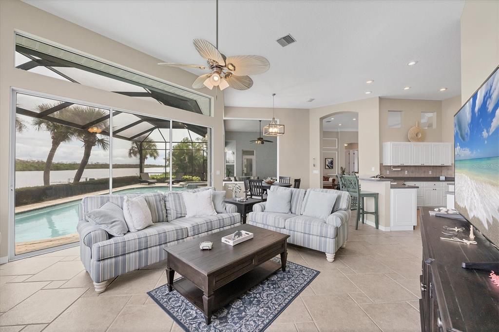 Dining room, Interior, Kitchen, Living room, Pendant Lights, Recessed Lighting, Water