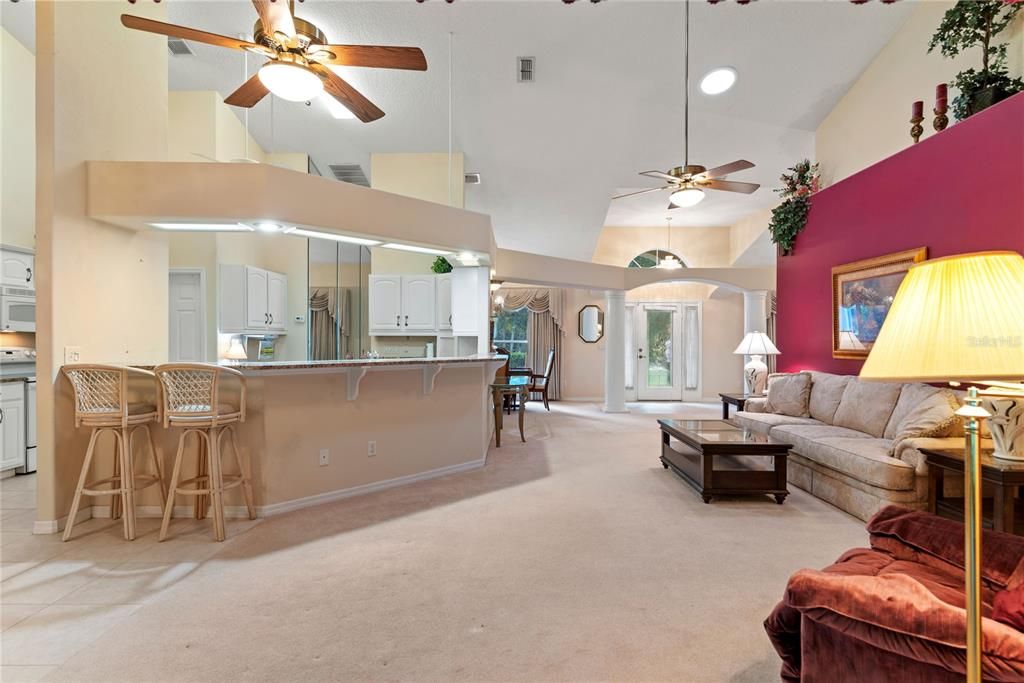 Dining room, Interior, Kitchen, Living room, Recessed Lighting