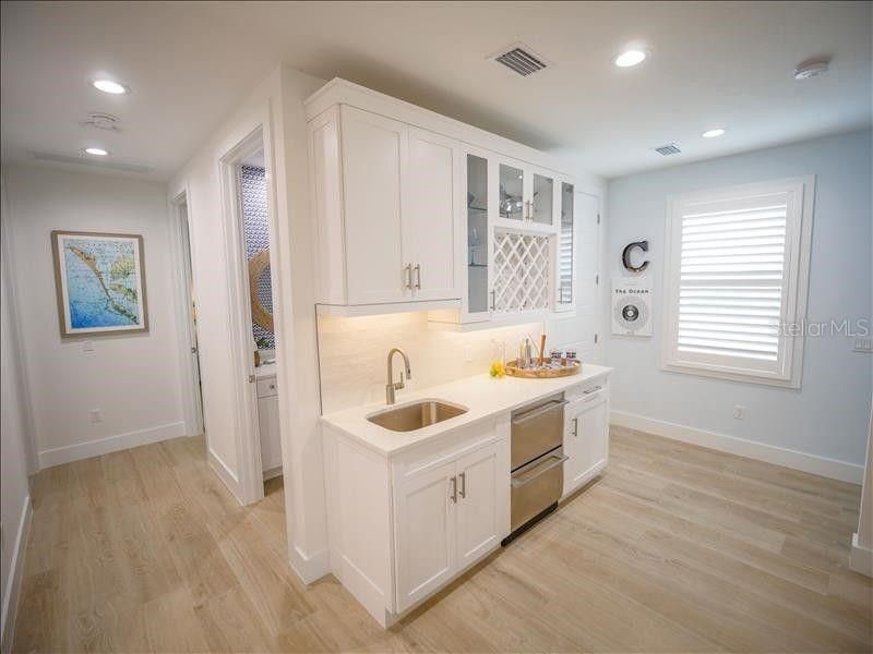 Interior, Kitchen, Recessed Lighting, Wood Texture Flooring