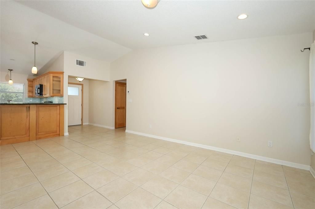 Empty room, Interior, Kitchen, Pendant Lights, Recessed Lighting