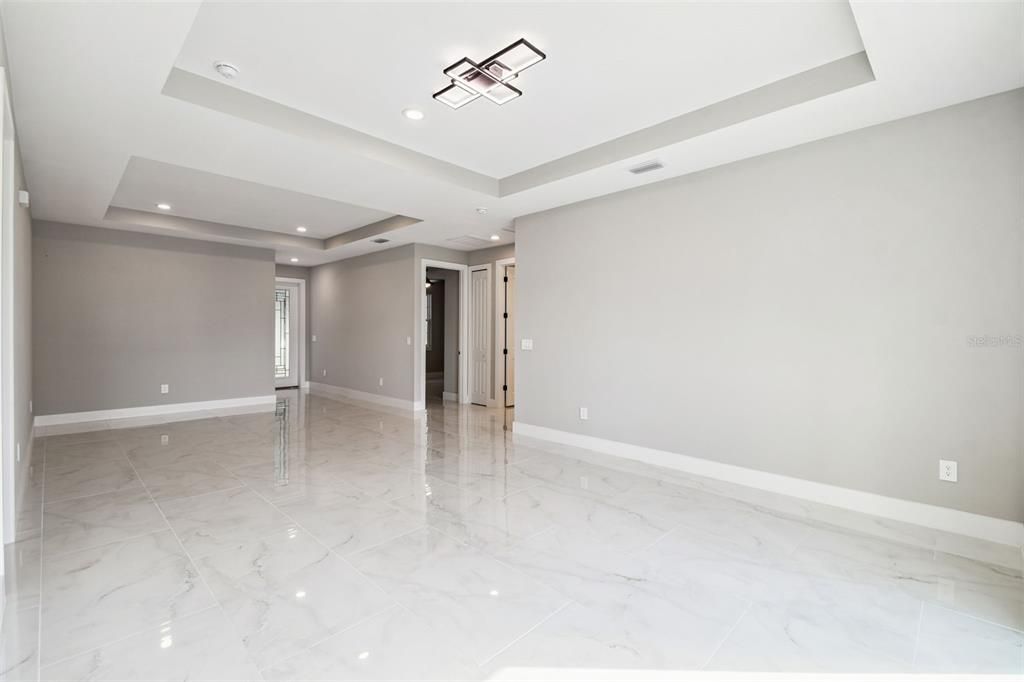 Empty room, Interior, Marble, Recessed Lighting
