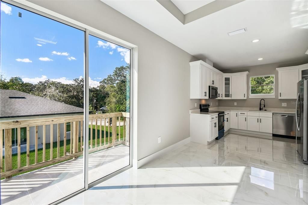 Interior, Kitchen, Marble, Recessed Lighting, Stainless Steel Appliances