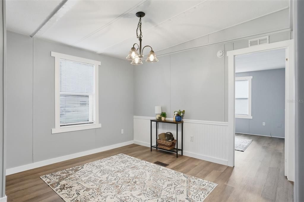 Empty room, Interior, Pendant Lights, Wood Texture Flooring