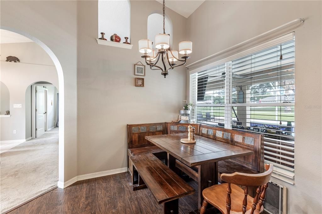Chandelier, Dining room, Interior, Wood Texture Flooring