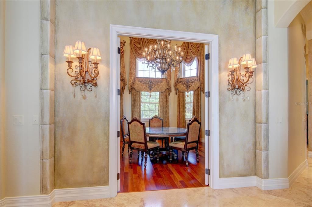 Chandelier, Dining room, Interior, Wood Texture Flooring