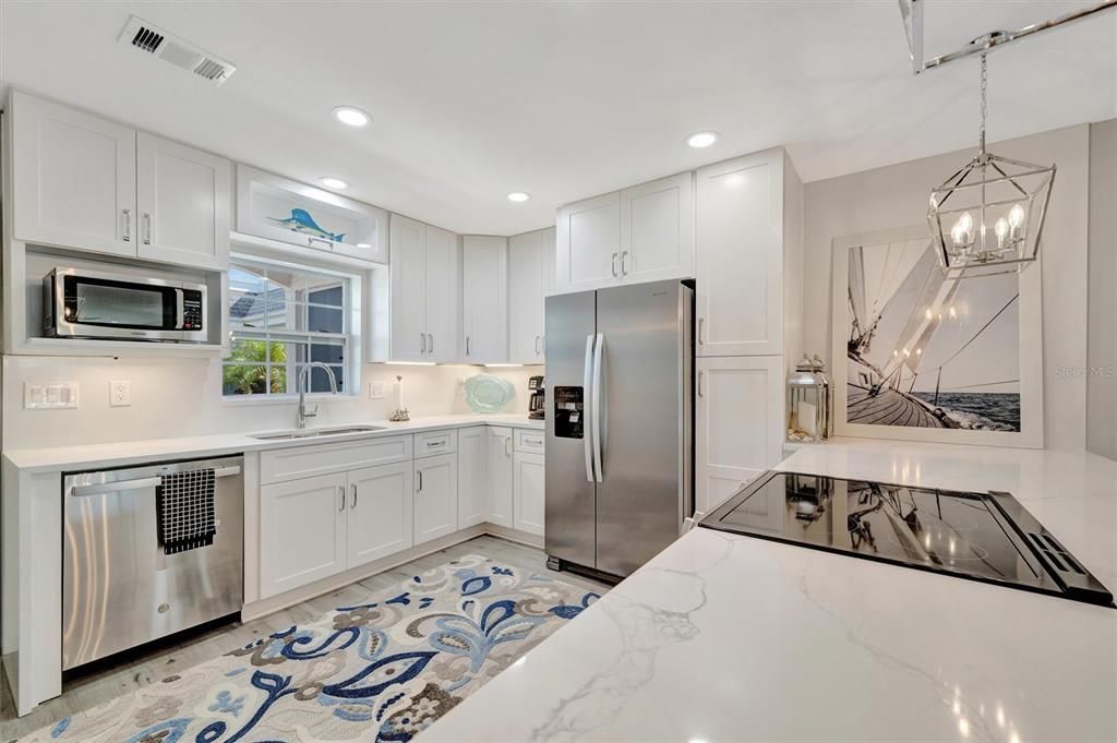 Interior, Kitchen, Pendant Lights, Recessed Lighting, Stainless Steel Appliances