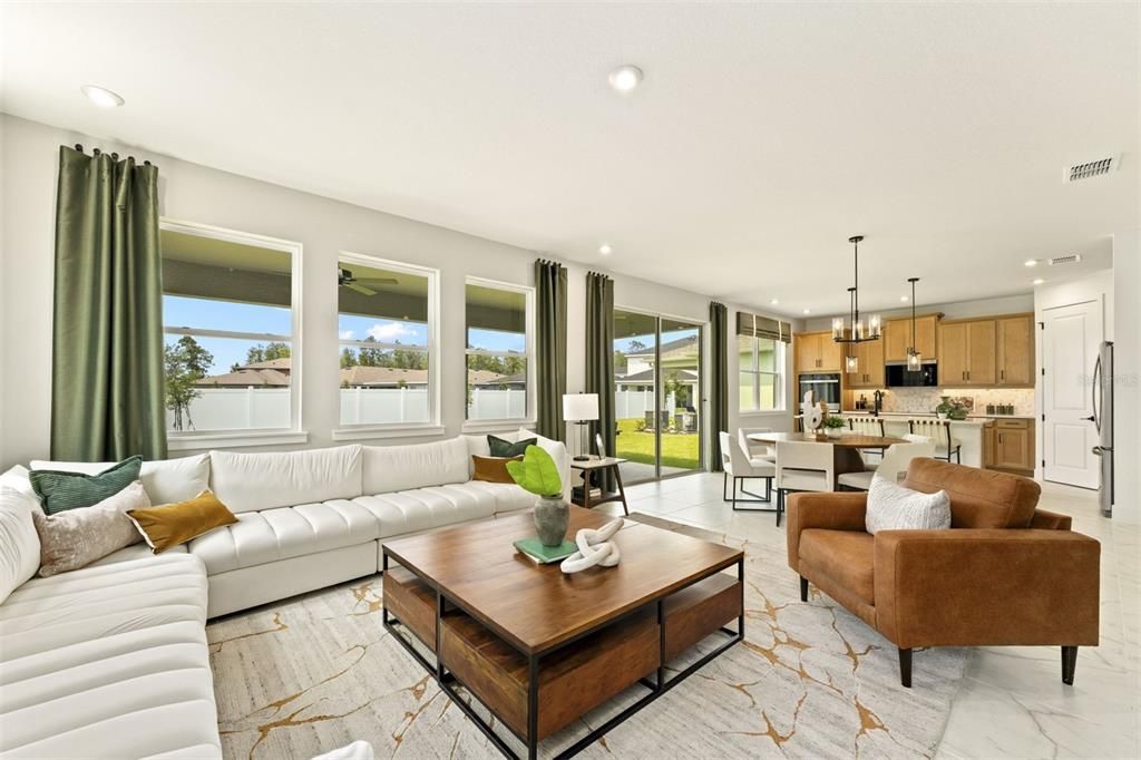 Dining room, Interior, Kitchen, Living room, Pendant Lights, Recessed Lighting, Water