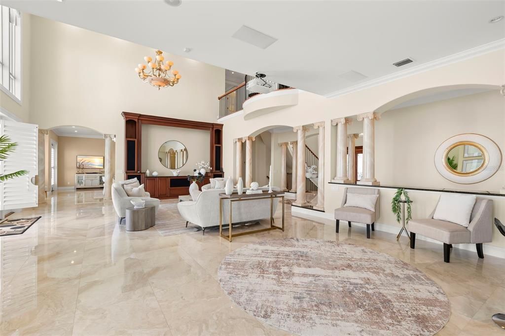 Chandelier, Interior, Living room, Recessed Lighting