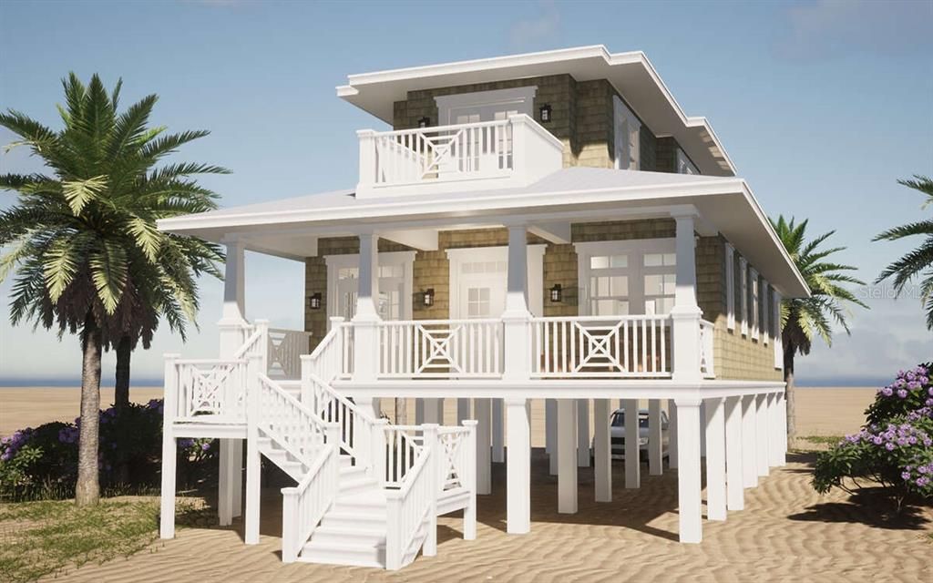 Exterior, Facade, Water, Modern