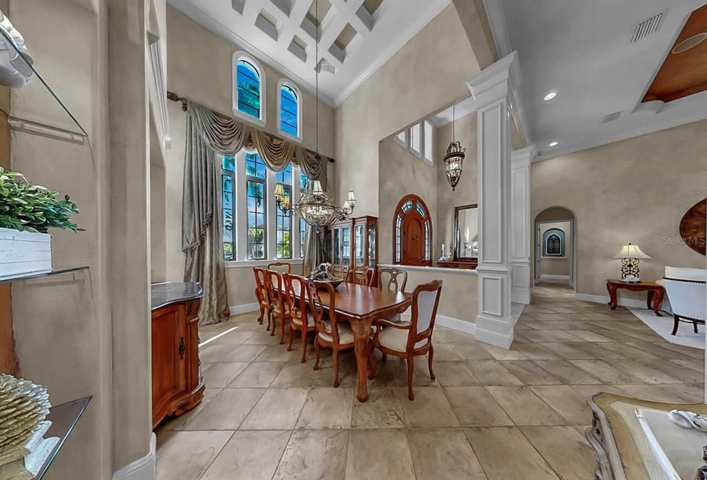 Chandelier, Dining room, Interior, Recessed Lighting