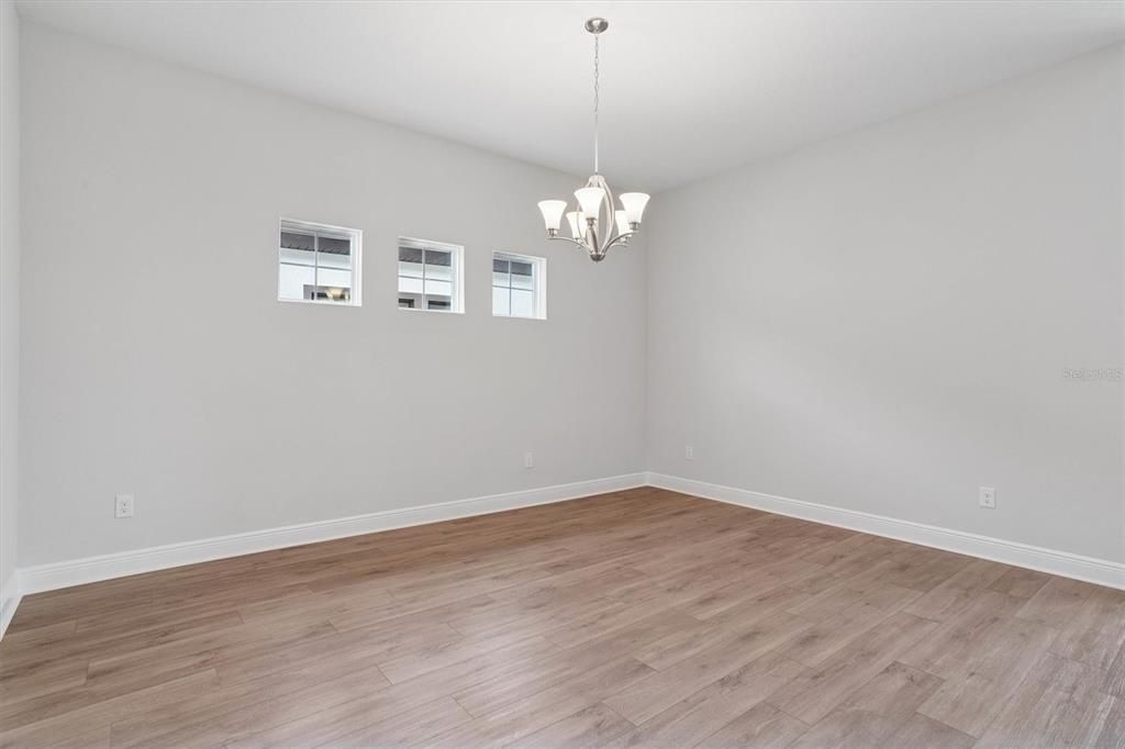 Chandelier, Empty room, Interior, Wood Texture Flooring