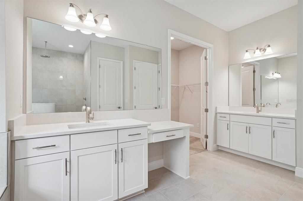 Bathroom, Dual Sink Vanities, Glass Shower, Interior