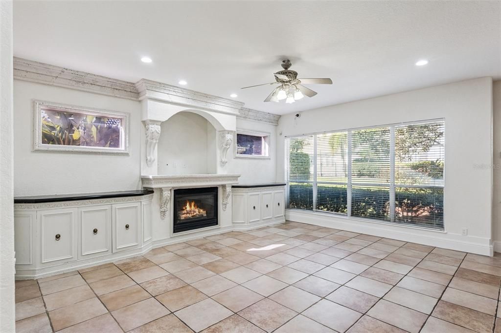Empty room, Fireplace, Interior, Recessed Lighting